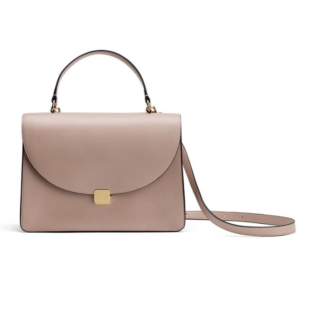 Cuyana Top Handle Bag in Quartz (Soft Rose) WITH BONUS TASSEL CHARM